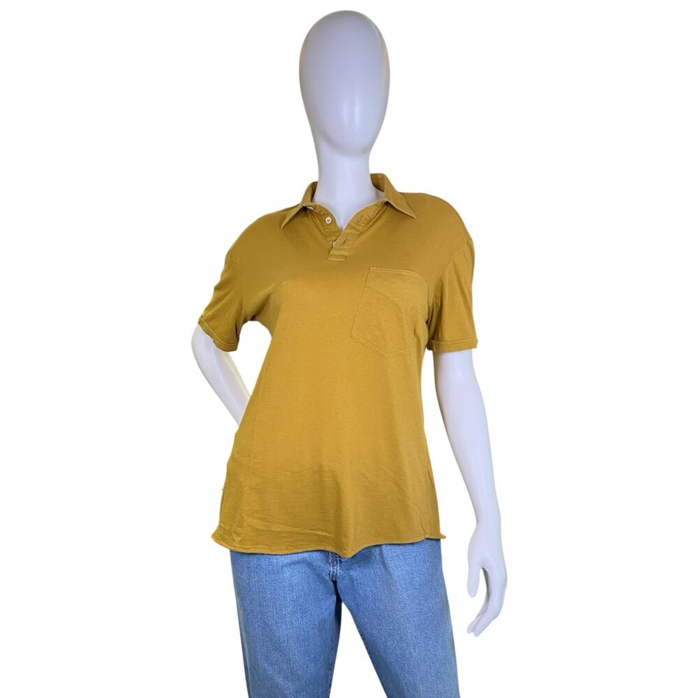 1970s Giorgio Armani Mustard Cotton Polo Shirt
